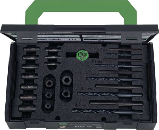 Schraubenausdrehersatz 49-U-B M 5-M 16 25-tlg.inkl.passende HSS Bohrer KUKKO