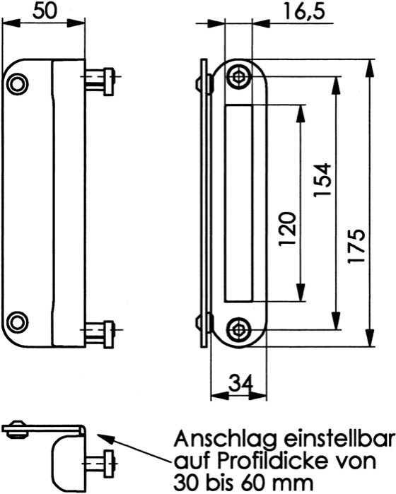 Schließkasten 145G-50 VA z.Anschr.AMF - 3